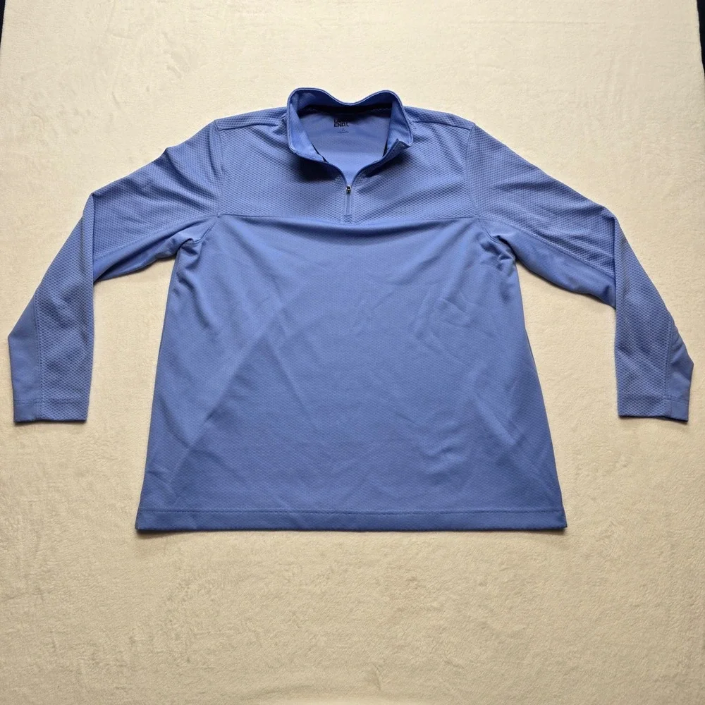 Lands' End Athletic Quarter Zip Pullover Blue Youth L 14-16